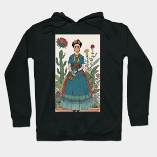 Frida's Vision: Artistic Illustration Hoodie